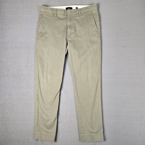 Vince Pants Mens 34x30 Griffith Slim Fit Green Flat Front Chino Preppy Casual